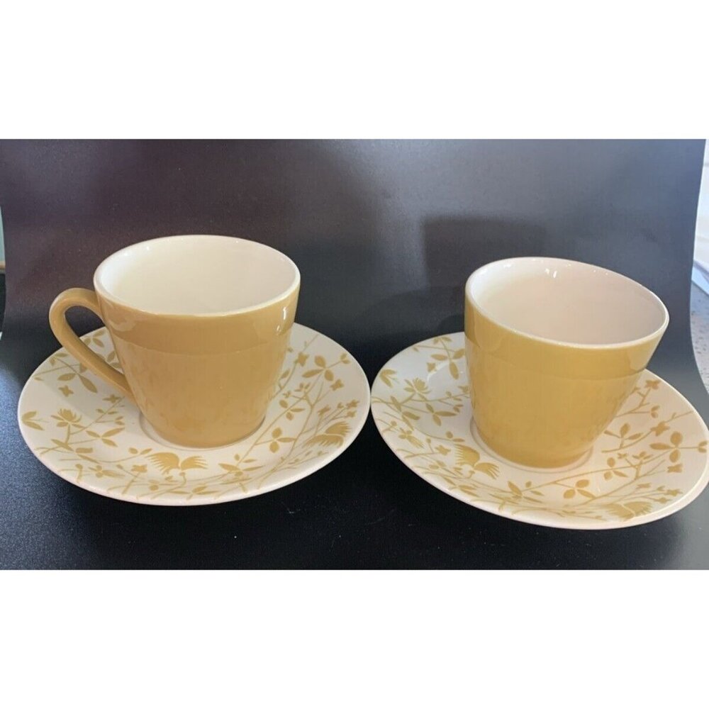 Mid Century Vintage Sheffield Ironstone Golden Meadow Coffe Cup & Saucer Set 2
